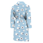 Cute Sheep Pattern Print Men's Bathrobe