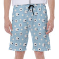 Cute Sheep Pattern Print Men's Beach Shorts