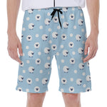 Cute Sheep Pattern Print Men's Beach Shorts