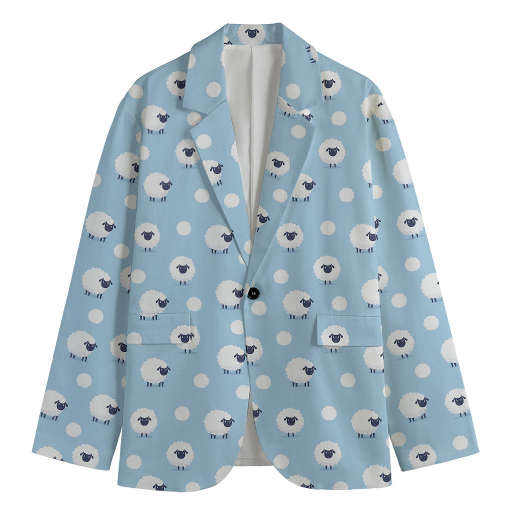 Cute Sheep Pattern Print Men's Blazer