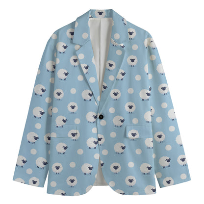 Cute Sheep Pattern Print Men's Blazer