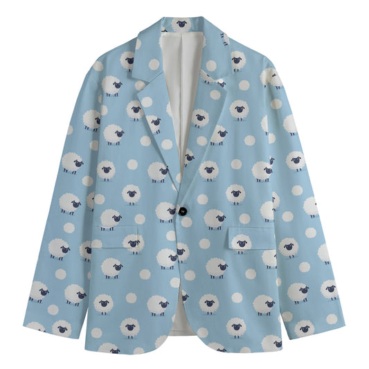 Cute Sheep Pattern Print Men's Blazer