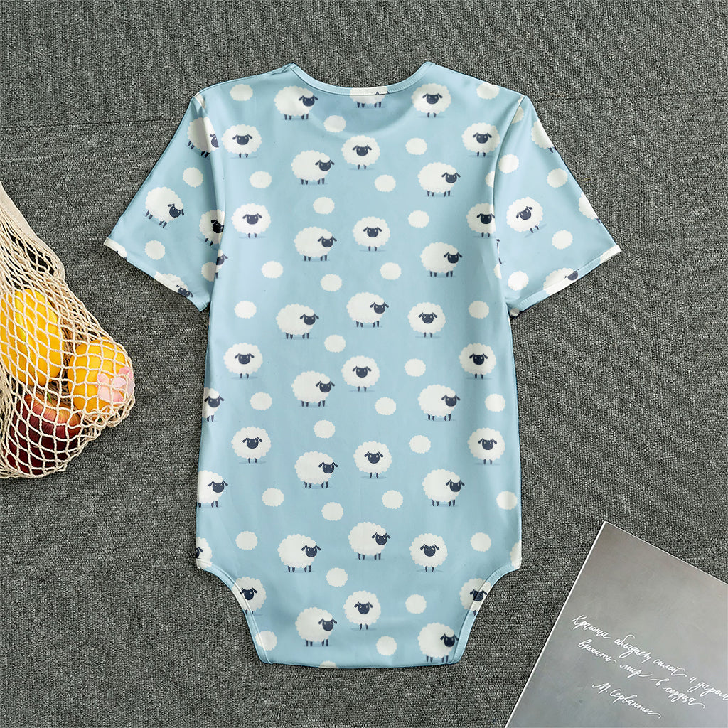 Cute Sheep Pattern Print Men's Bodysuit