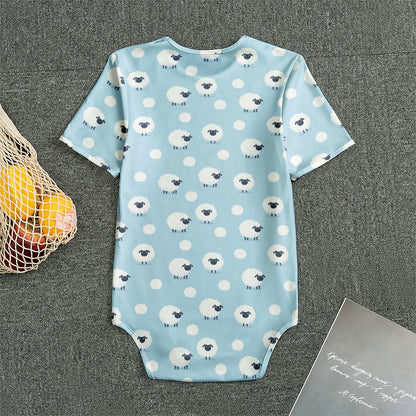 Cute Sheep Pattern Print Men's Bodysuit