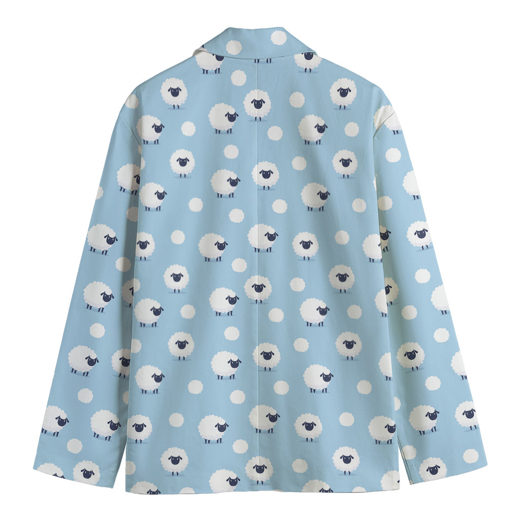 Cute Sheep Pattern Print Men's Cotton Blazer