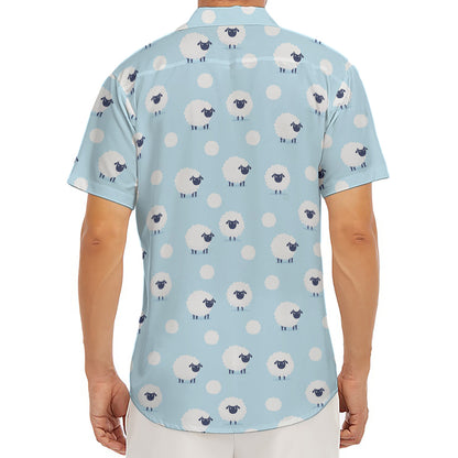 Cute Sheep Pattern Print Men's Deep V-Neck Shirt