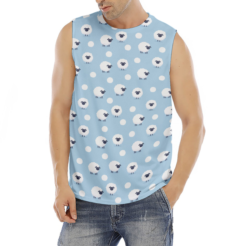 Cute Sheep Pattern Print Men's Fitness Tank Top