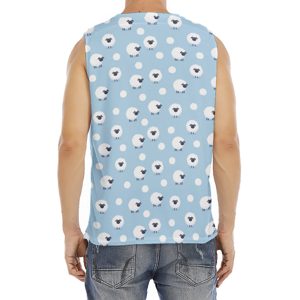 Cute Sheep Pattern Print Men's Fitness Tank Top