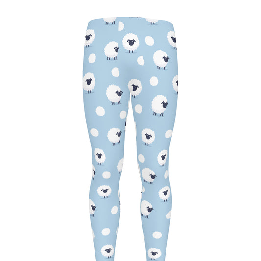 Cute Sheep Pattern Print Men's leggings