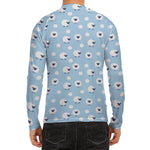 Cute Sheep Pattern Print Men's Long Sleeve Rash Guard