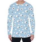 Cute Sheep Pattern Print Men's Long Sleeve T-Shirt