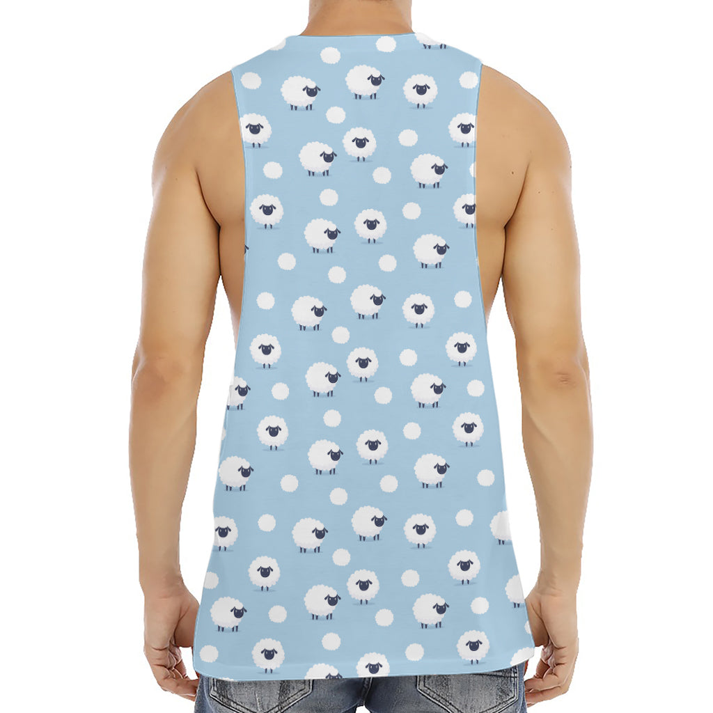 Cute Sheep Pattern Print Men's Muscle Tank Top