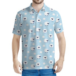 Cute Sheep Pattern Print Men's Polo Shirt