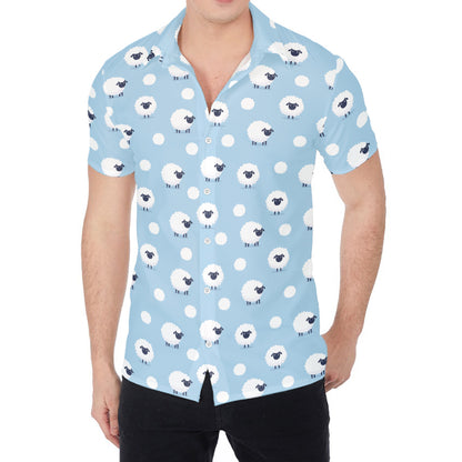 Cute Sheep Pattern Print Men's Shirt