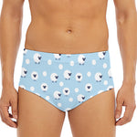 Cute Sheep Pattern Print Men's Triangle Swim Briefs