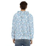Cute Sheep Pattern Print Men's Velvet Pullover Hoodie