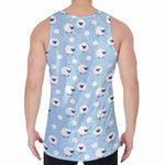 Cute Sheep Pattern Print Men's Velvet Tank Top