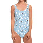 Cute Sheep Pattern Print One Piece Swimsuit