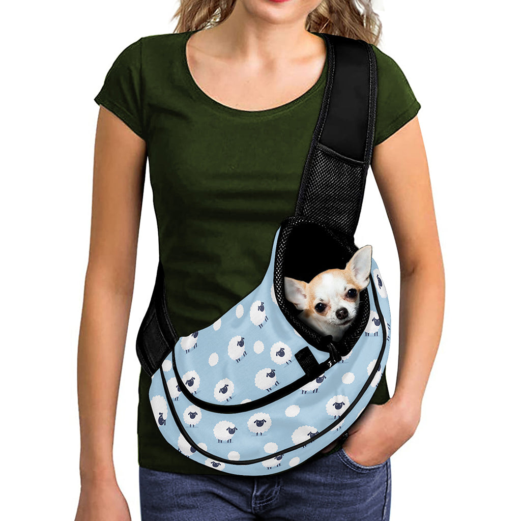Cute Sheep Pattern Print Pet Sling Carrier