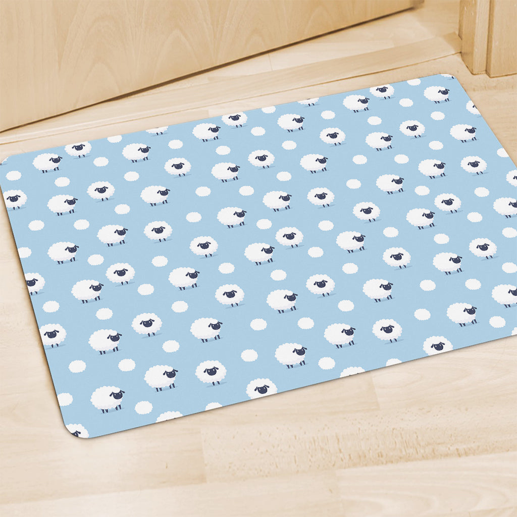 Cute Sheep Pattern Print Polyester Doormat