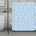 Cute Sheep Pattern Print Polyester Shower Curtain