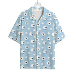 Cute Sheep Pattern Print Rayon Hawaiian Shirt
