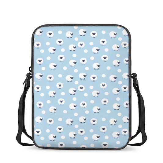 Cute Sheep Pattern Print Rectangular Crossbody Bag