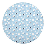 Cute Sheep Pattern Print Round Blanket
