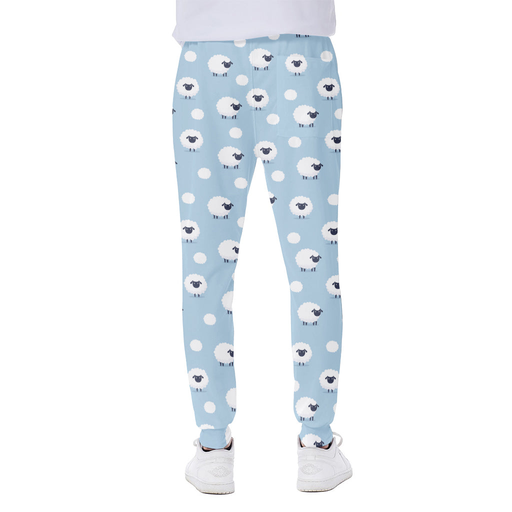 Cute Sheep Pattern Print Scuba Joggers