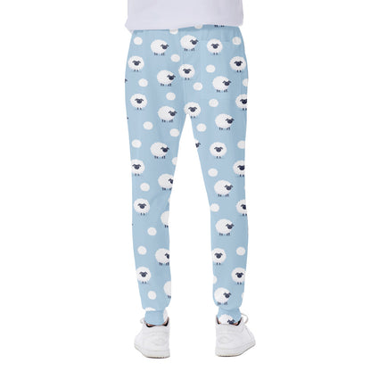Cute Sheep Pattern Print Scuba Joggers