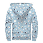 Cute Sheep Pattern Print Sherpa Lined Zip Up Hoodie