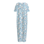 Cute Sheep Pattern Print Short Sleeve Long Nightdress