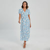 Cute Sheep Pattern Print Short Sleeve Maxi Dress