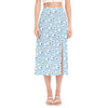 Cute Sheep Pattern Print Side Slit Midi Skirt