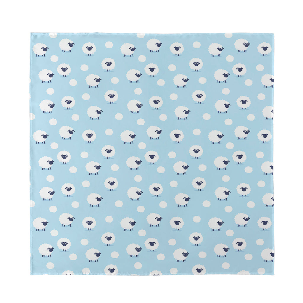 Cute Sheep Pattern Print Silk Bandana