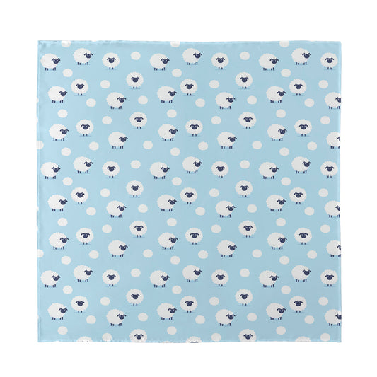 Cute Sheep Pattern Print Silk Bandana