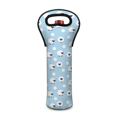 Cute Sheep Pattern Print Single Neoprene Wine Tote