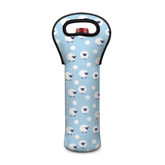 Cute Sheep Pattern Print Single Neoprene Wine Tote