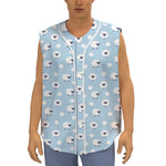 Cute Sheep Pattern Print Sleeveless Baseball Jersey