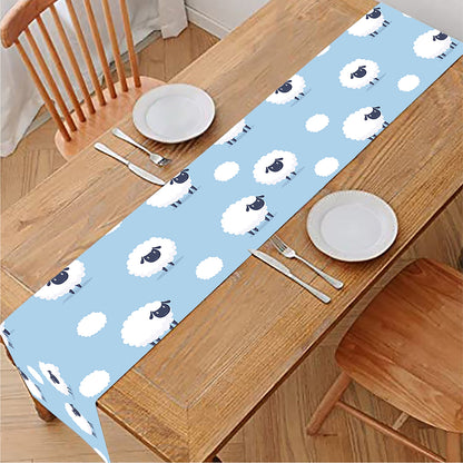 Cute Sheep Pattern Print Table Runner
