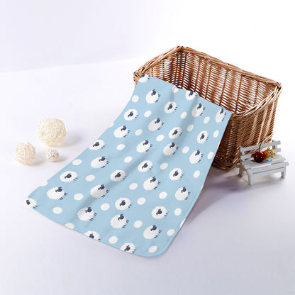 Cute Sheep Pattern Print Towel