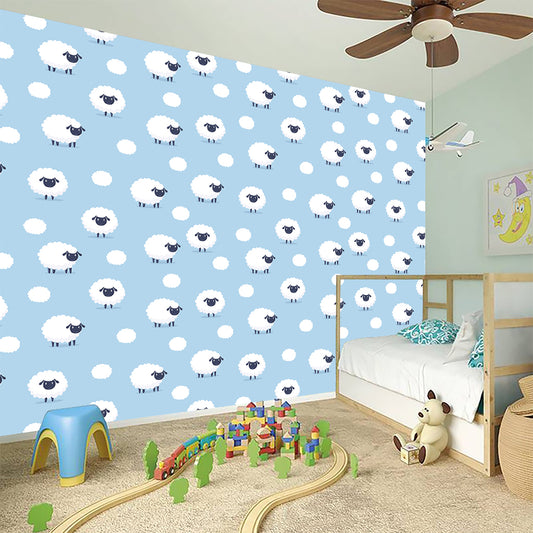 Cute Sheep Pattern Print Wall Sticker