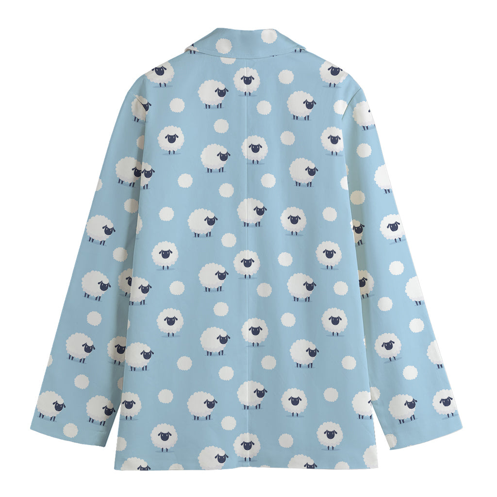 Cute Sheep Pattern Print Women's Blazer