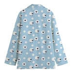 Cute Sheep Pattern Print Women's Cotton Blazer