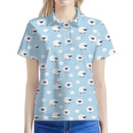 Cute Sheep Pattern Print Women's Polo Shirt