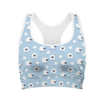 Cute Sheep Pattern Print Women's Sports Bra