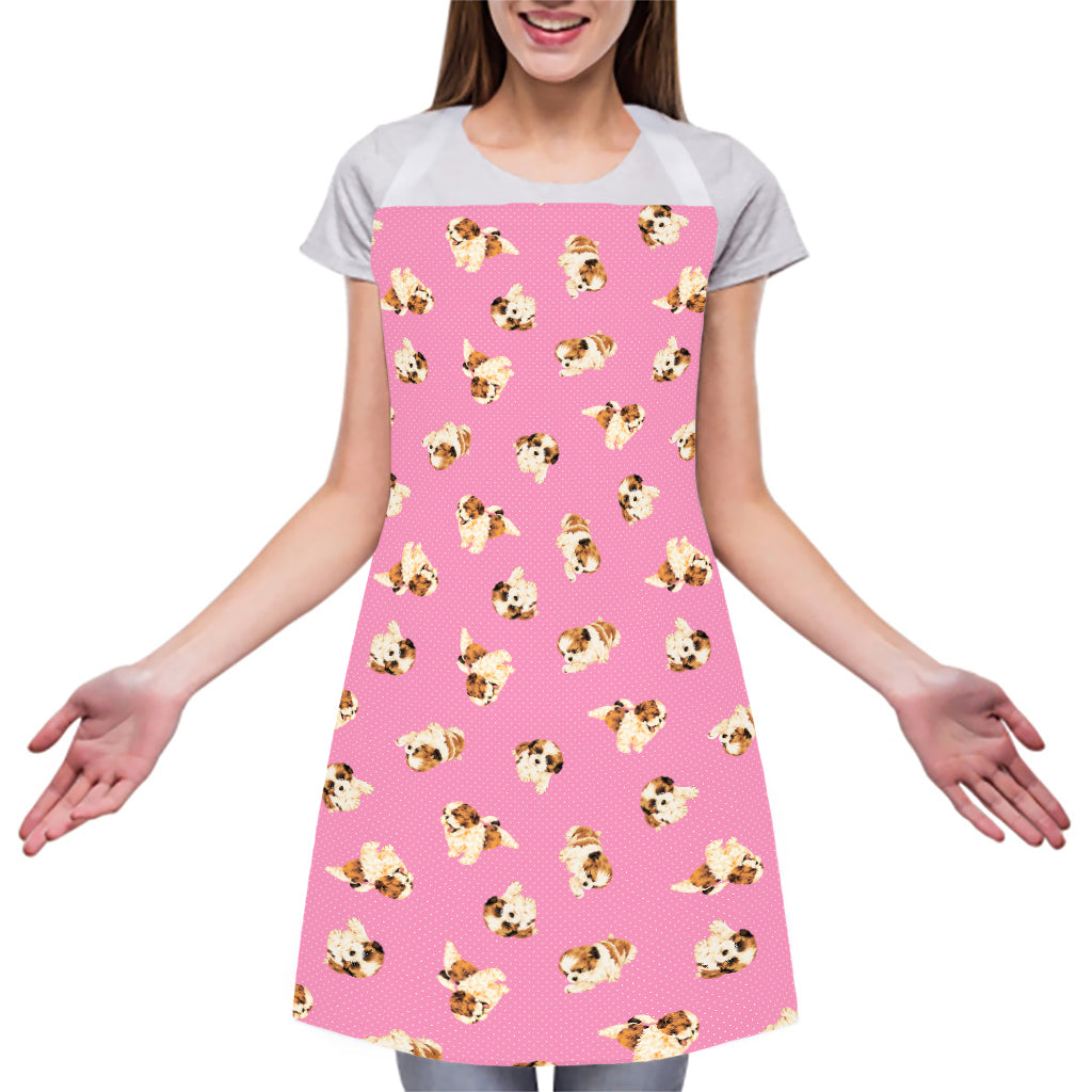 Cute Shih Tzu Pattern Print Adjustable Apron