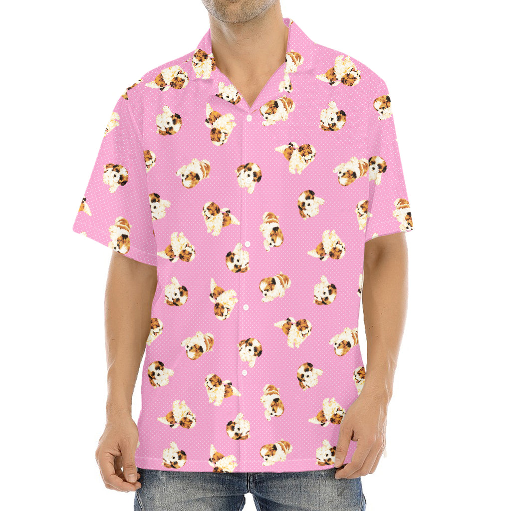 Cute Shih Tzu Pattern Print Aloha Shirt