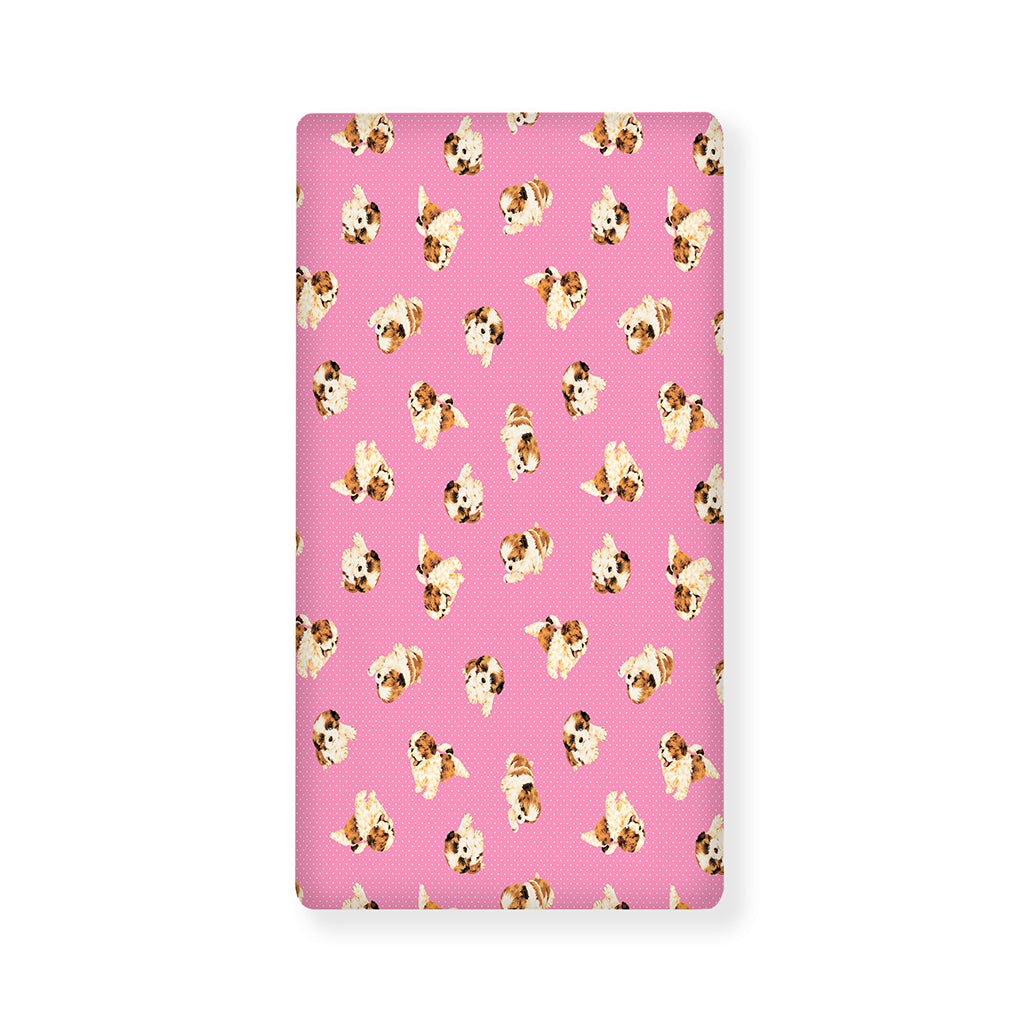 Cute Shih Tzu Pattern Print Baby Crib Sheet