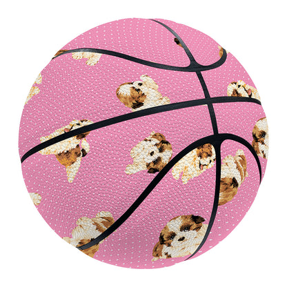 Cute Shih Tzu Pattern Print Basketball